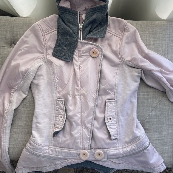 LULULEMON PEDAL POWER JACKET WOMEN'S SIZE 6 NEUTRAL BLUSH PINK FULL ZIP - Picture 7 of 16